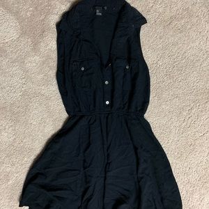 Black collared dress